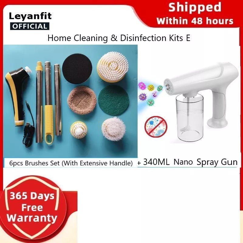 6-in-1 Electric Cleaning Brush: USB Spin Scrubber for Kitchen and Bathroom Home cleaning Kits F