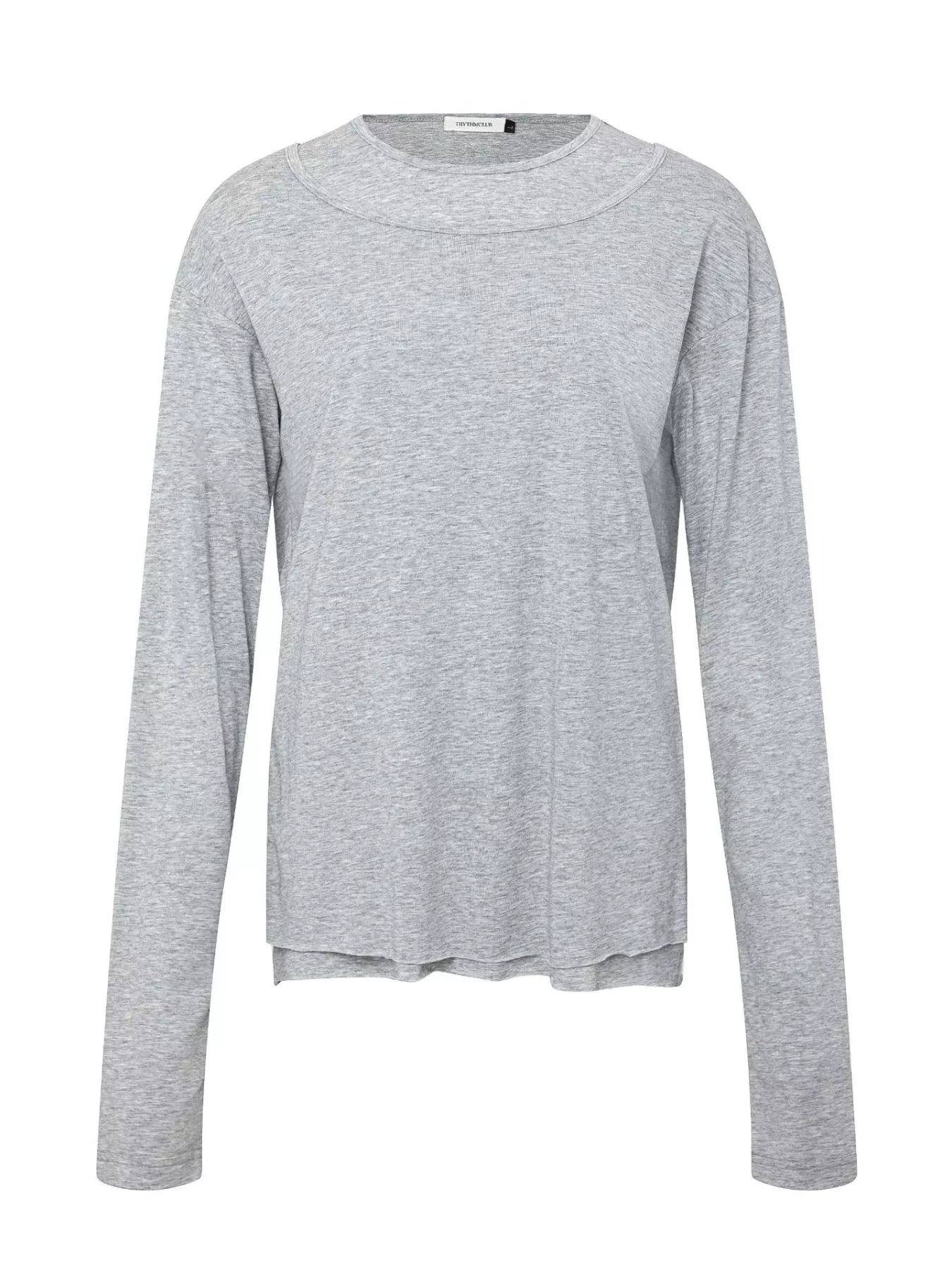 Men's lightweight long-sleeve round-neck T-shirt made from a slightly stretchy cotton-spandex blend.
