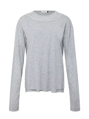 Men's lightweight long-sleeve round-neck T-shirt made from a slightly stretchy cotton-spandex blend.