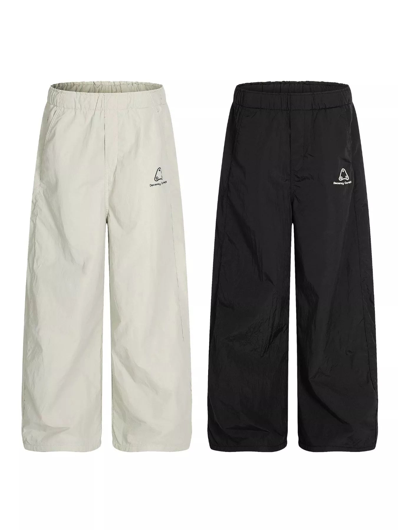 Men's casual pants with a wide leg silhouette.
