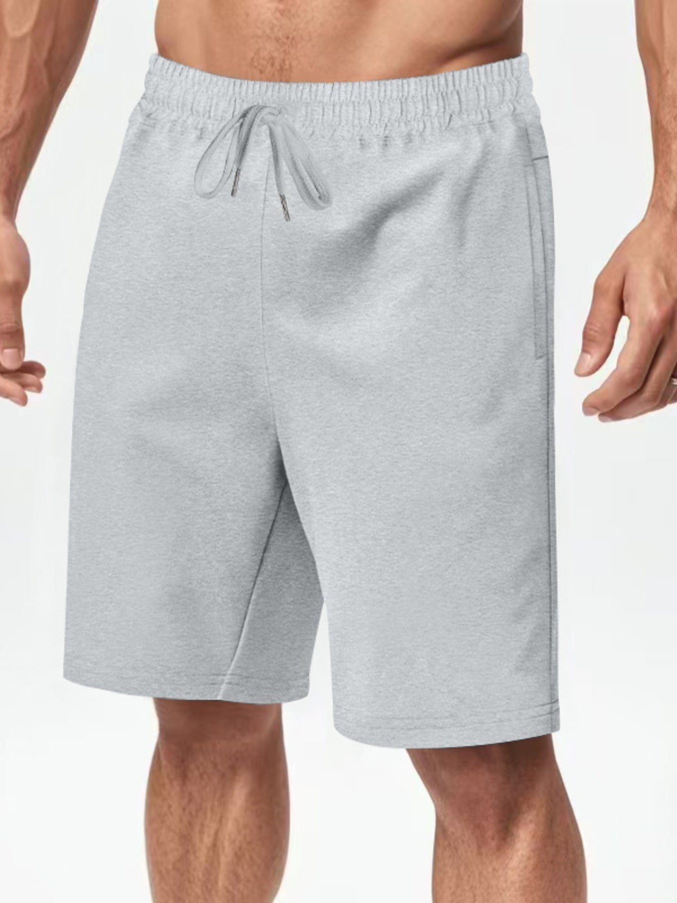 Men's casual shorts with a drawstring waist, available in regular and plus sizes.
