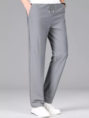 Men's lightweight casual pants with a drawstring waist.