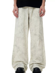 Men's pants with a wide-leg silhouette in the Marble Wheat color.
