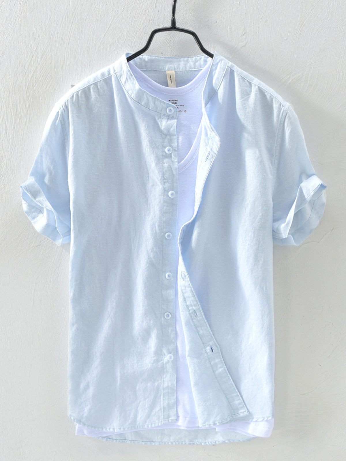 Men's short-sleeve button-up shirt available in a plus-size range.