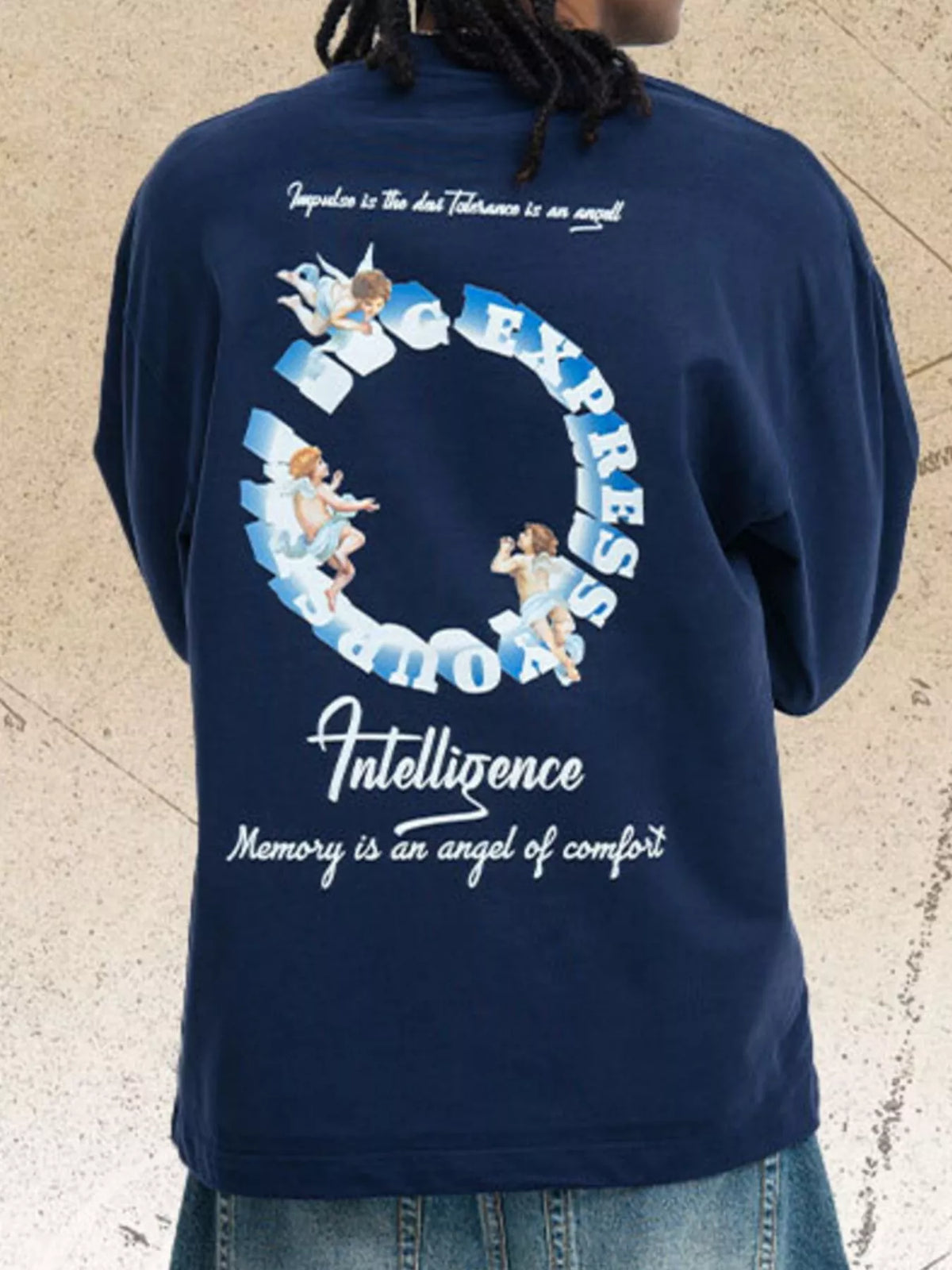 Men's long-sleeve T-shirt featuring a printed graphic design.