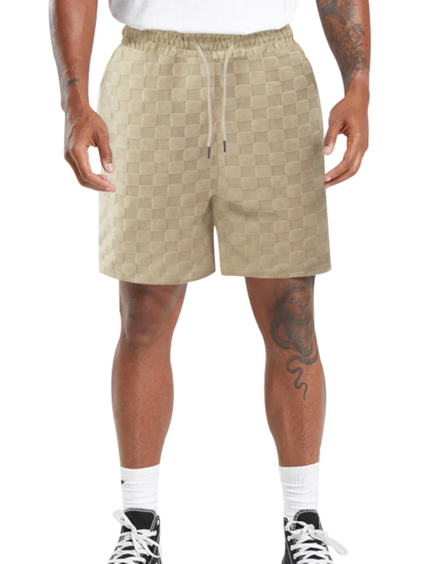 mens-full-size-textured-checkered-casual-shorts-plus-size-02