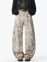 Men's washed wide leg jeans in the Dirty Yellow color variant.