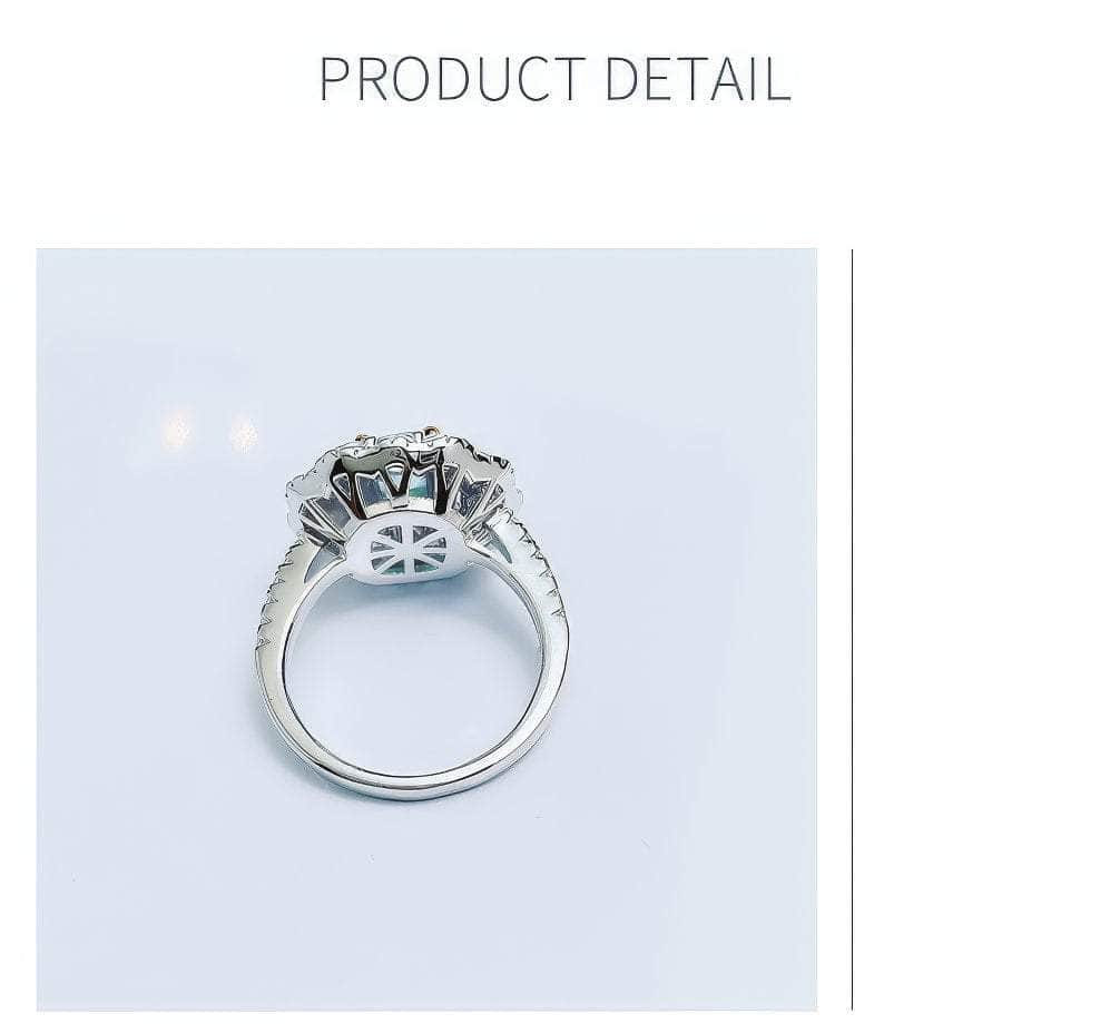 925 Sterling Silver Multistone Paved Lab Grown Diamond Gemstone Floral Decor Ring