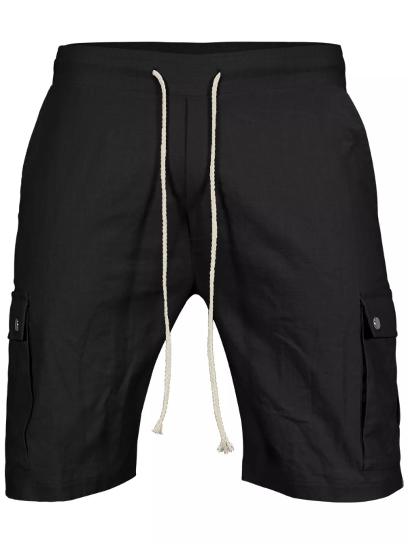 Men's casual cargo shorts with a drawstring waist and pockets.