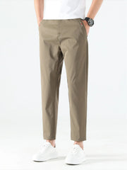 Men's straight leg casual pants with pockets, alternate product detail view.