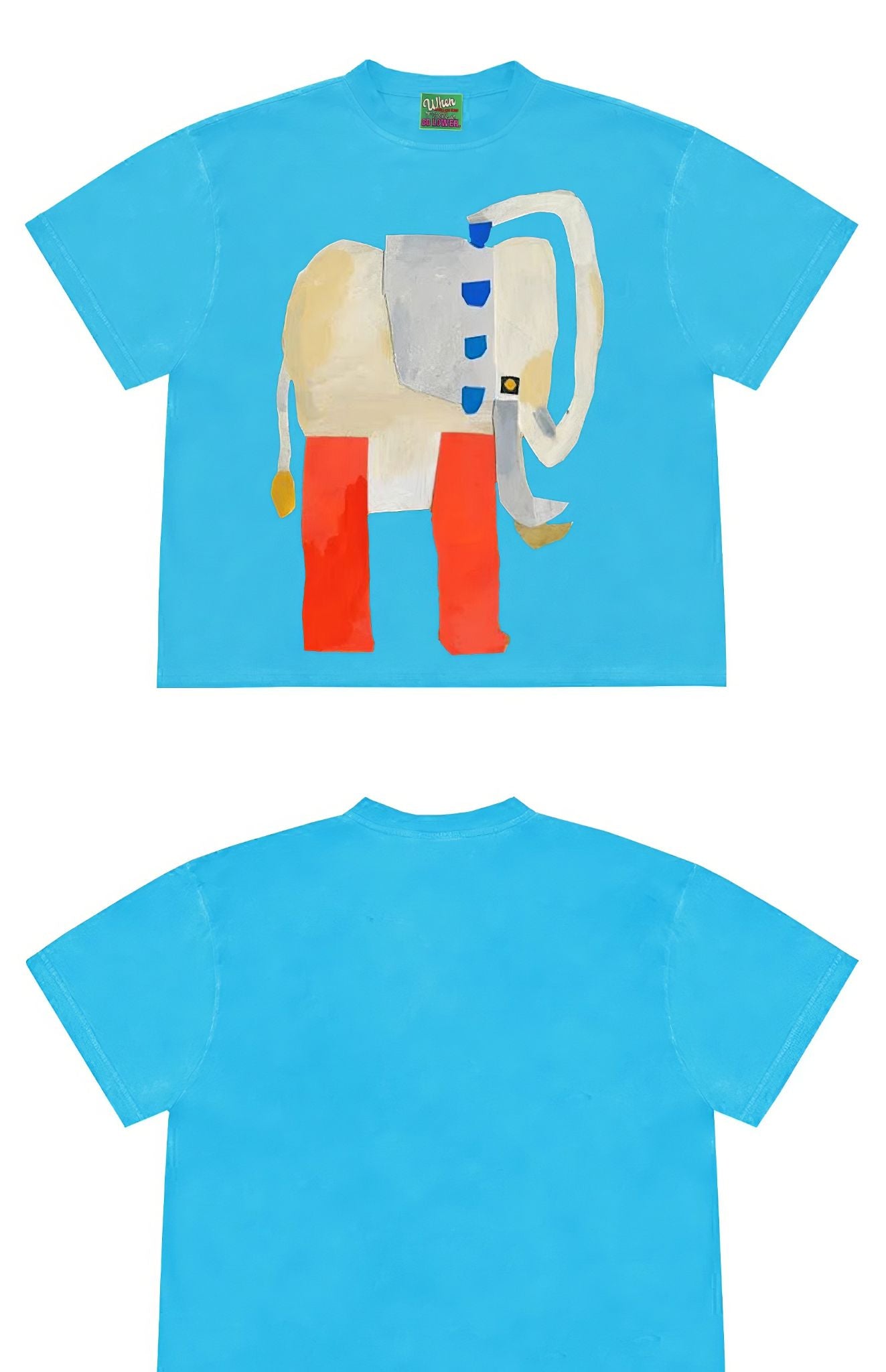 Abstract Art Elephant Graphic Oversized T-Shirt
