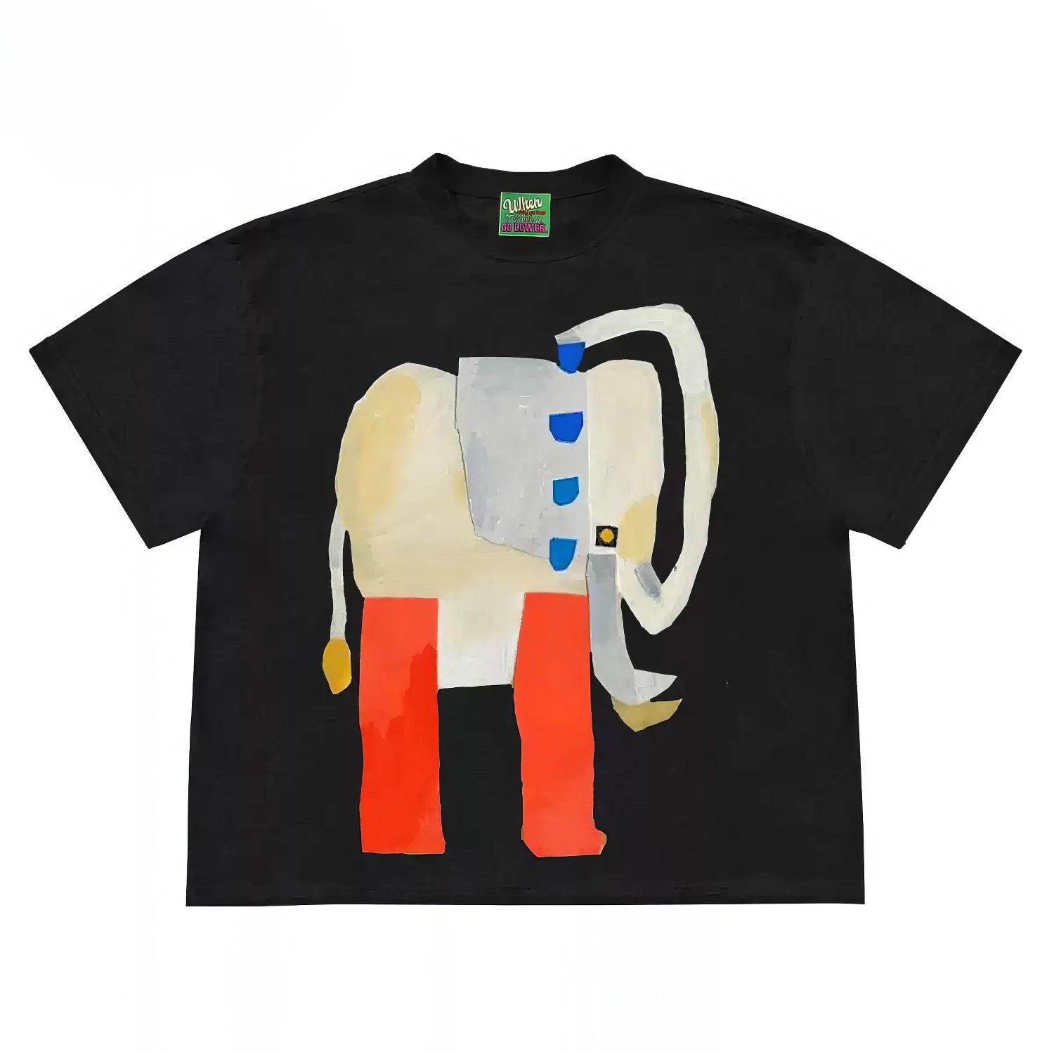 Abstract Art Elephant Graphic Oversized T-Shirt