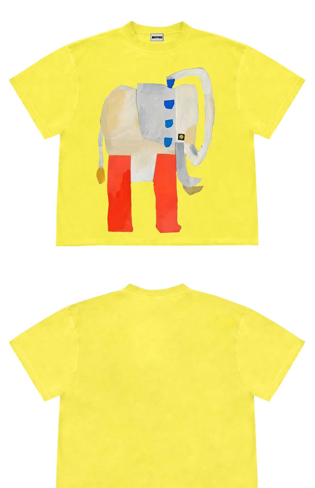 Abstract Art Elephant Graphic Oversized T-Shirt