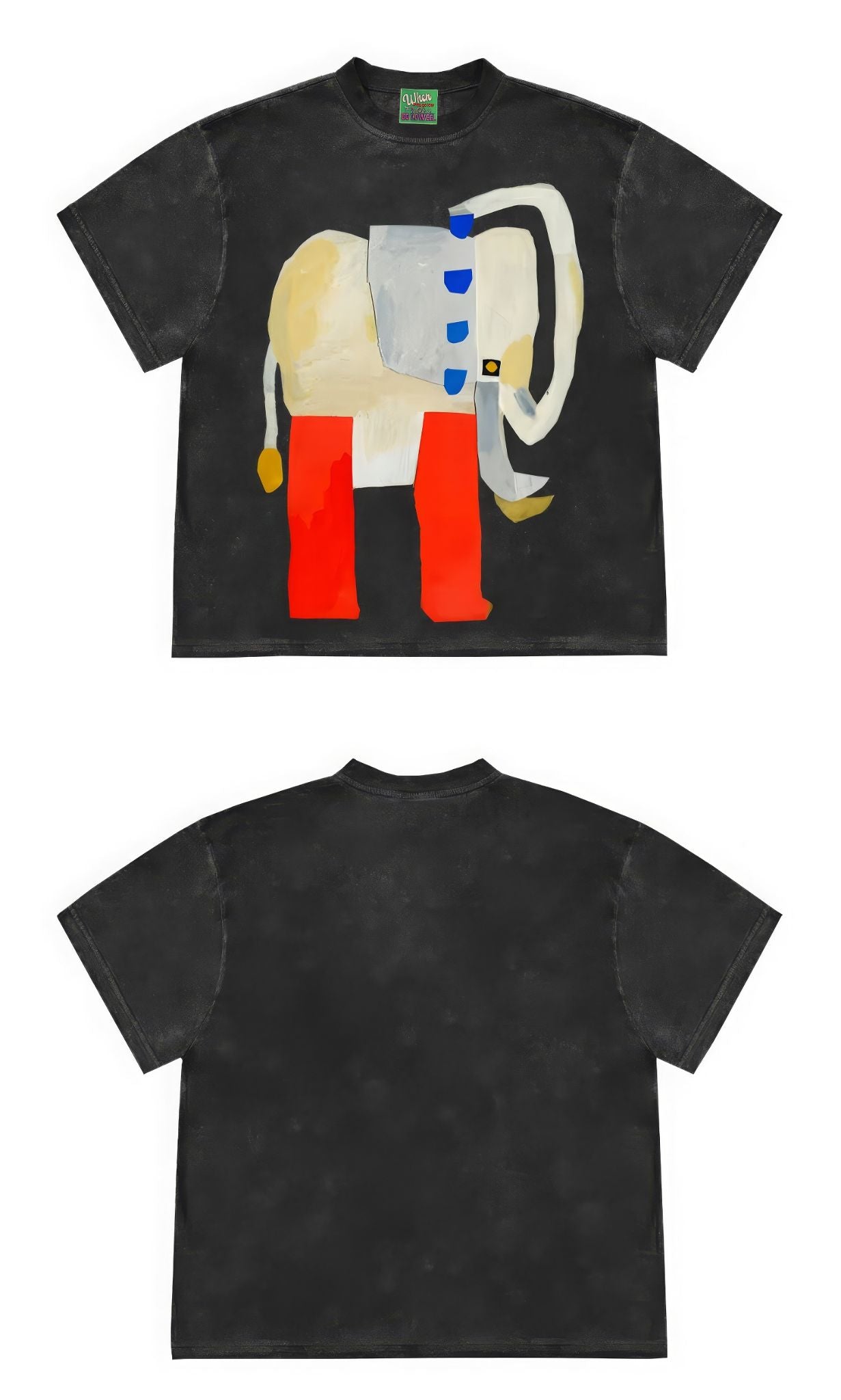 Abstract Art Elephant Graphic Oversized T-Shirt