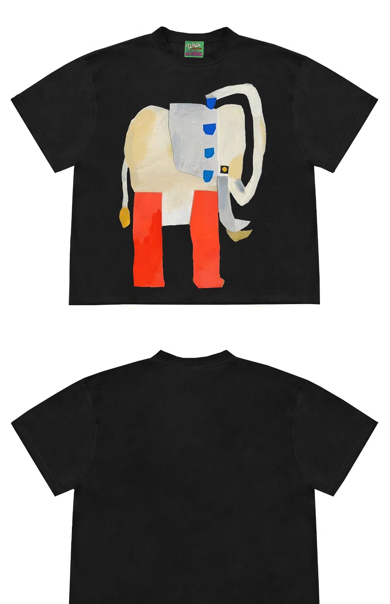 Abstract Art Elephant Graphic Oversized T-Shirt