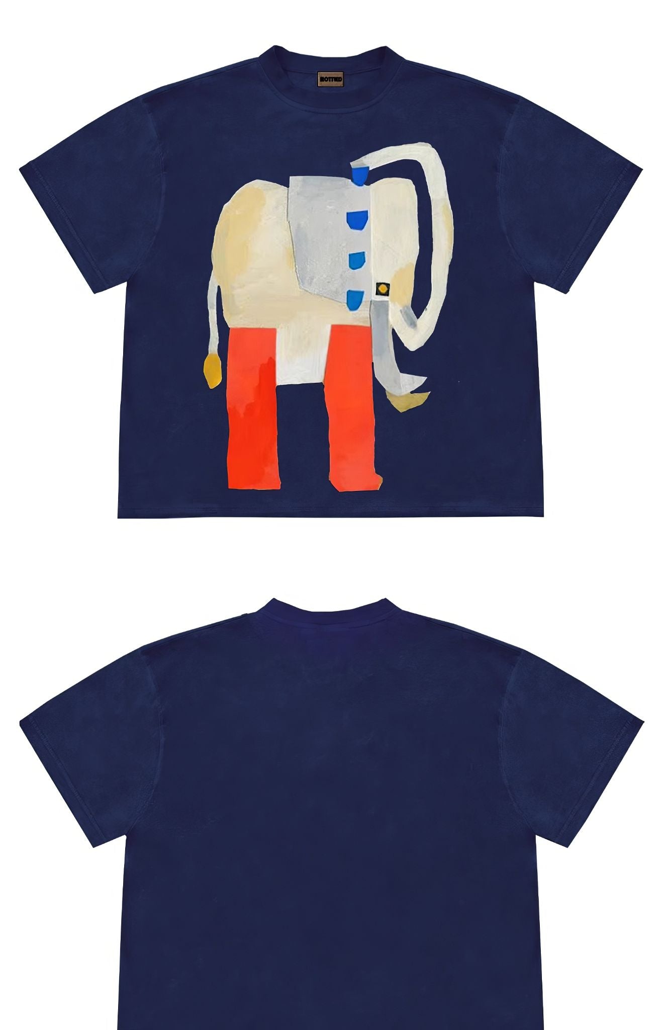 Abstract Art Elephant Graphic Oversized T-Shirt
