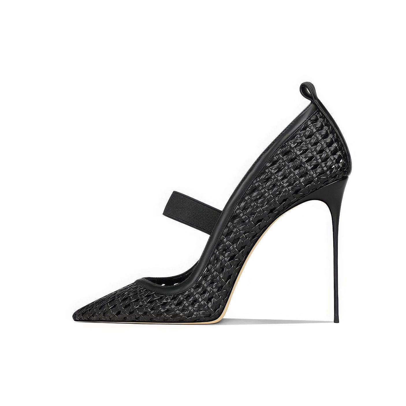 Elegant Metallic Mesh Pointed-Toe Stiletto Heels