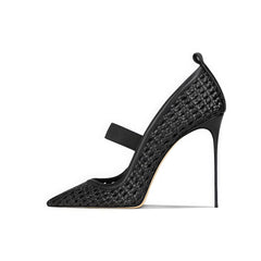 Elegant Metallic Mesh Pointed-Toe Stiletto Heels