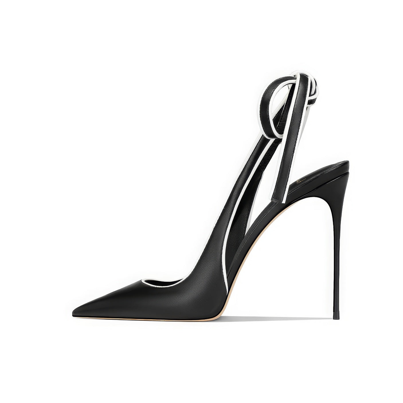 Elegant Pointed-Toe Stiletto Heels with Bow-Tied Ankle Straps