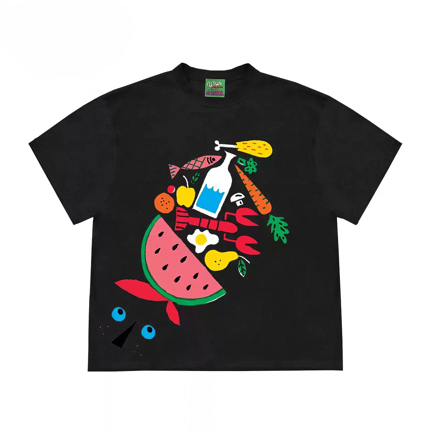 Funky Food and Beverage Graphic Print T-Shirt