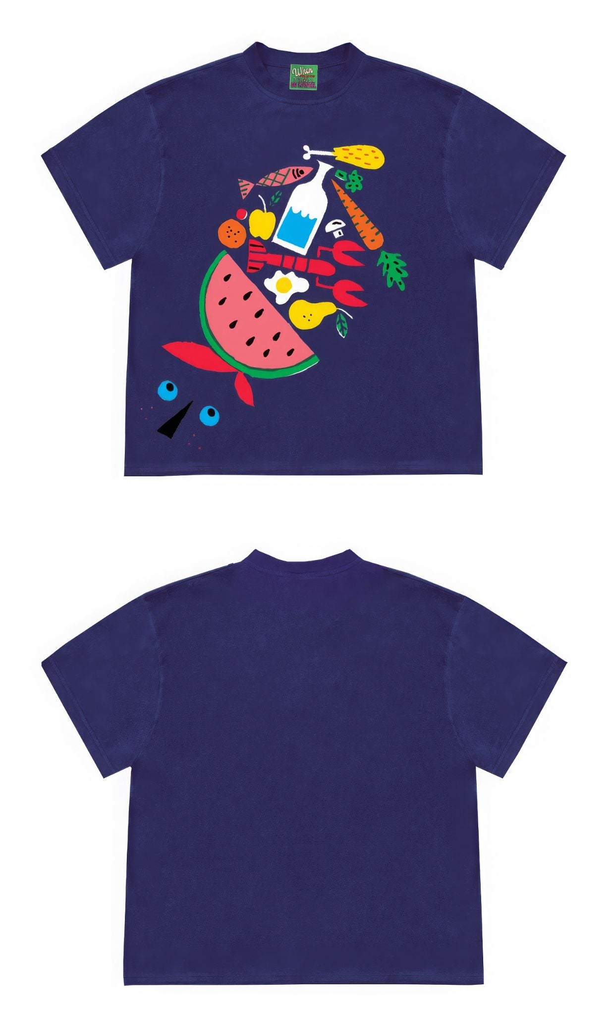 Funky Food and Beverage Graphic Print T-Shirt