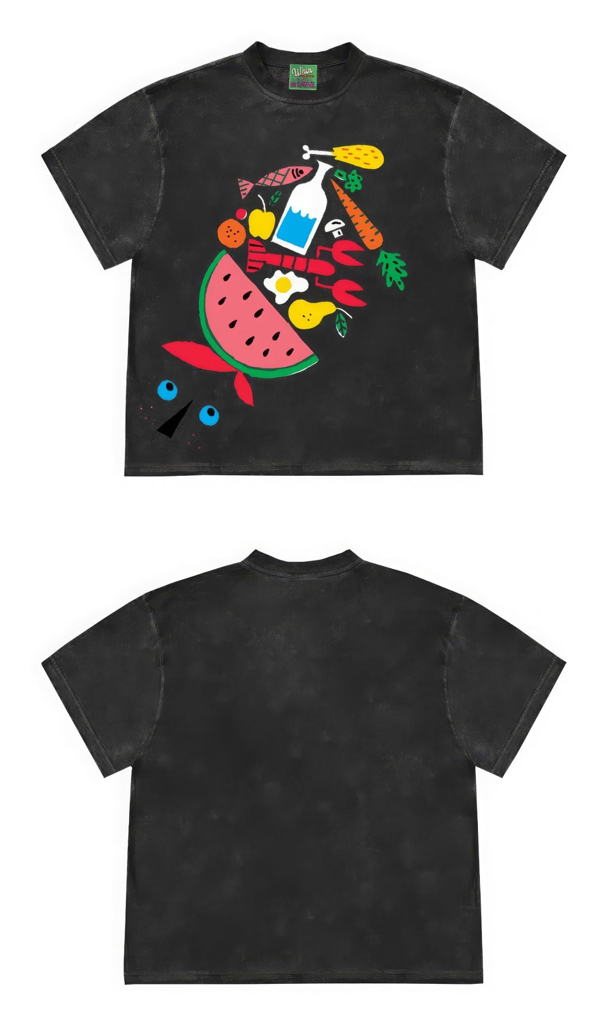 Funky Food and Beverage Graphic Print T-Shirt