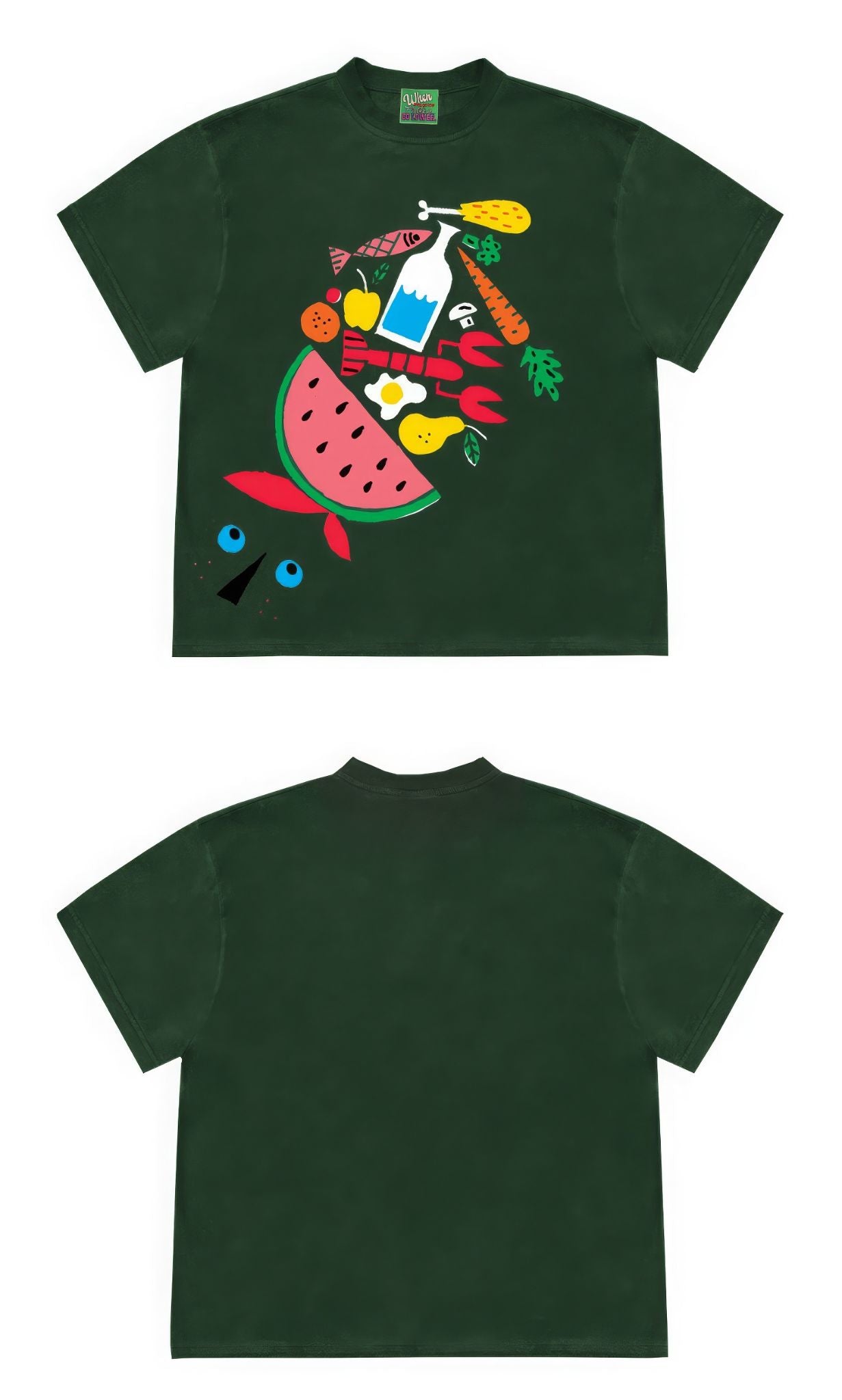 Funky Food and Beverage Graphic Print T-Shirt