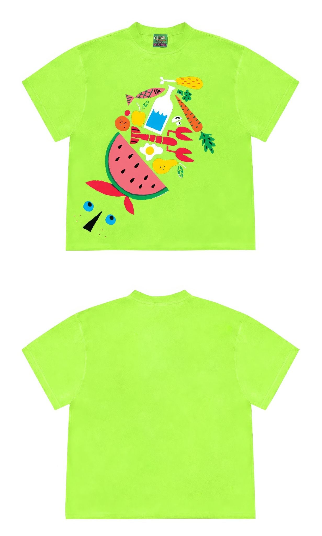 Funky Food and Beverage Graphic Print T-Shirt