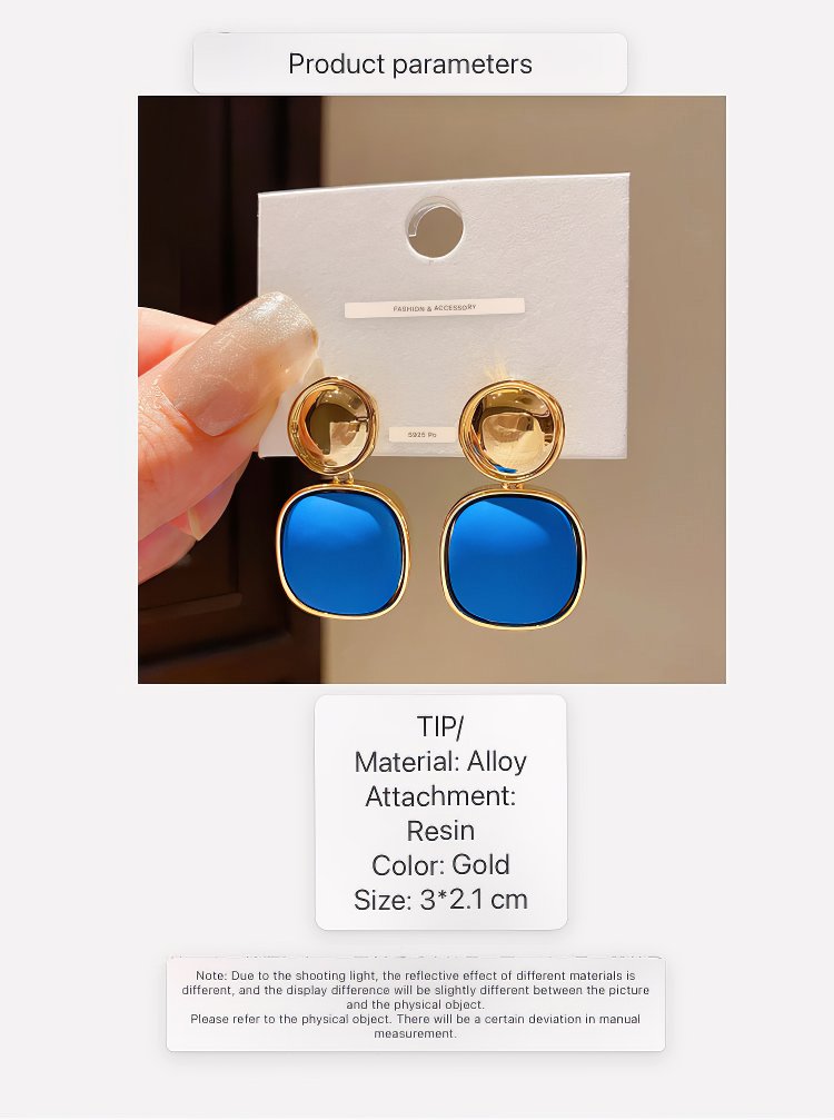Gold Tone Drop Earrings with Round Top