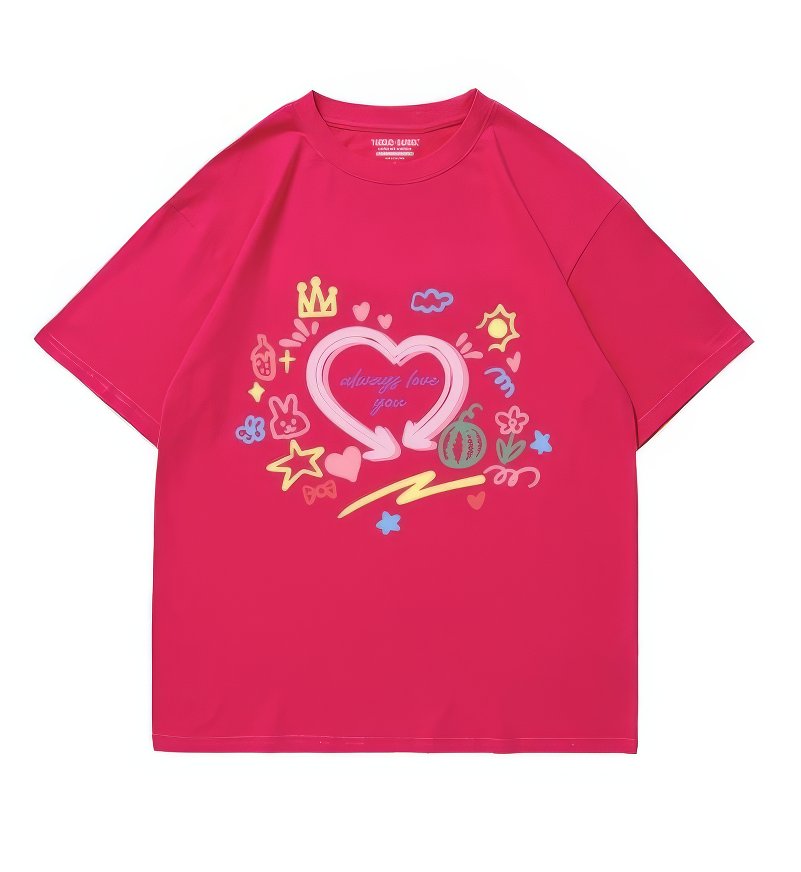Hand-Drawn Design Loose Fit Graphic Tee
