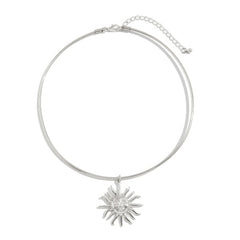 Happy Sun Pendant Wire Choker Necklace