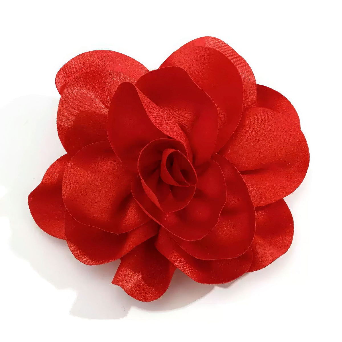 Large Fabric Rose Camellia Flower Brooch