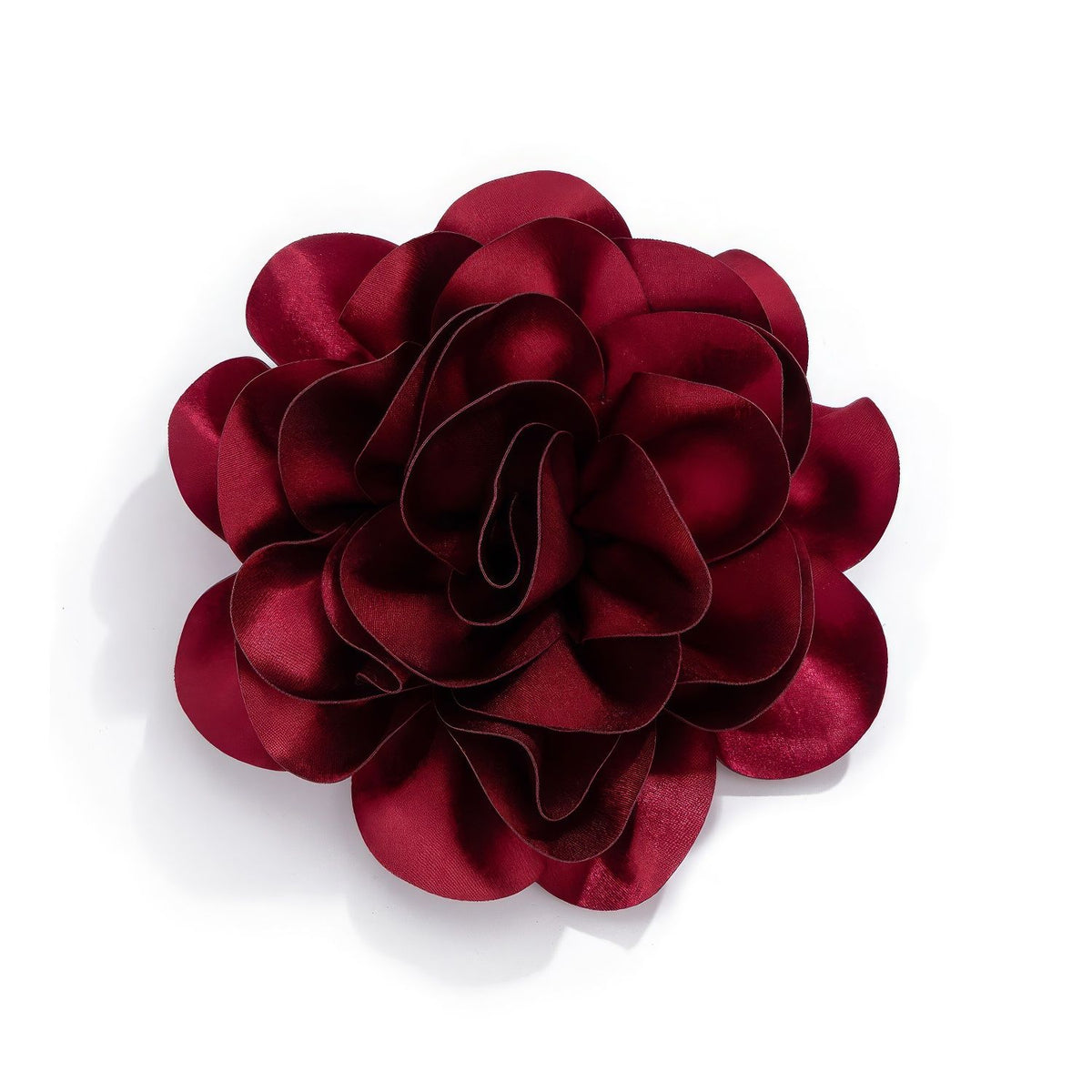 Large Satin Fabric Camellia Flower Brooch