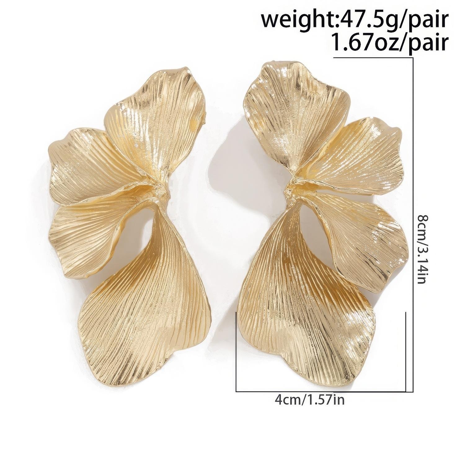 Large Statement Petal Drop Earrings