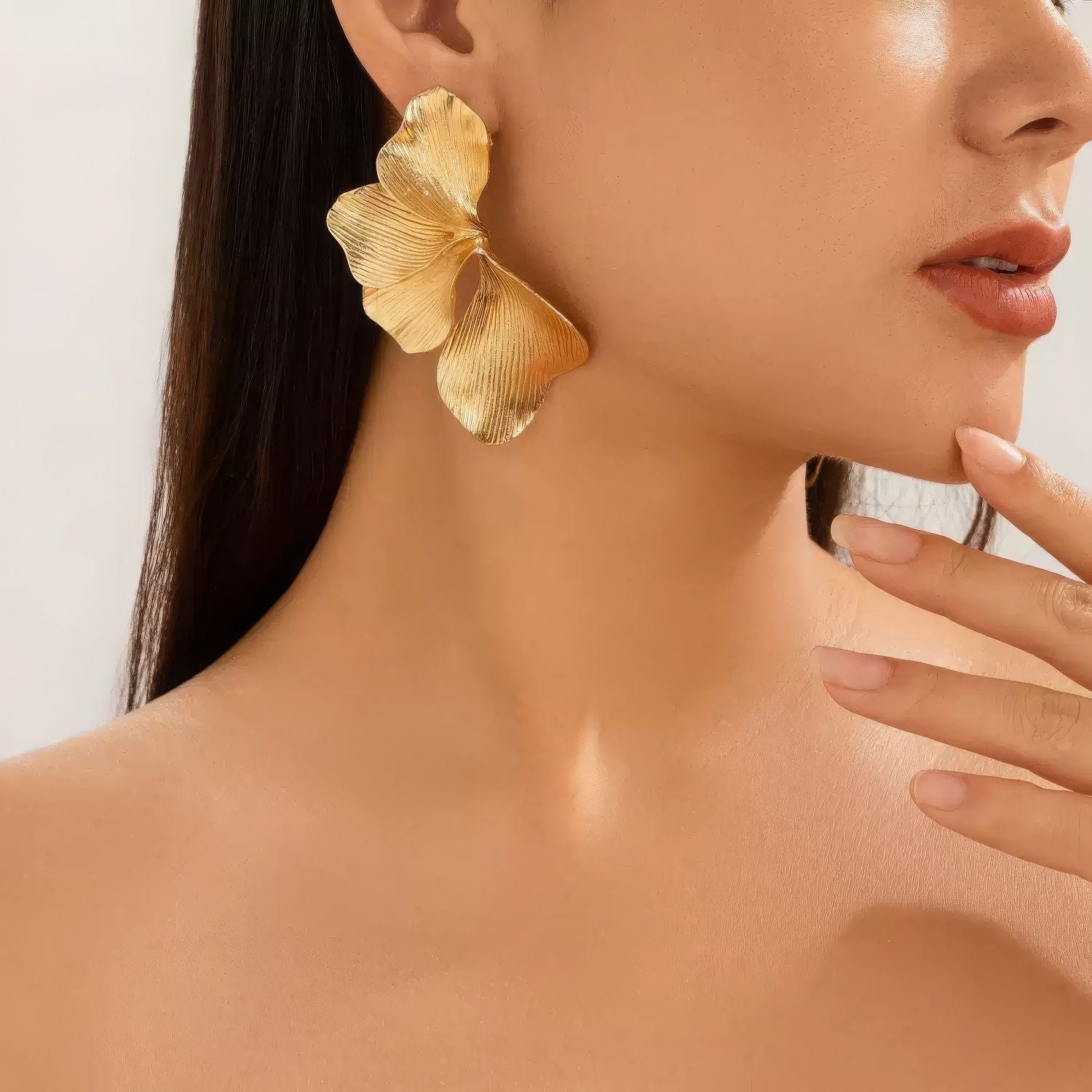 Large Statement Petal Drop Earrings