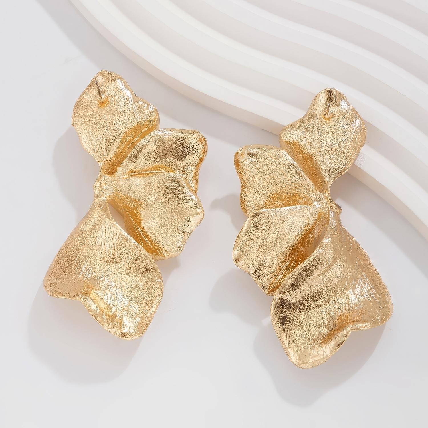 Large Statement Petal Drop Earrings