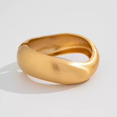 Matte Gold Tone Wide Hinge Cuff Bangle