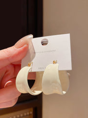 Modern Chunky Hoop Earrings with 925 Sterling Silver Posts