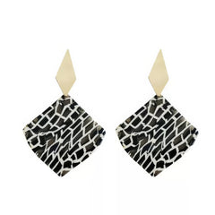 Modern Geometric Pattern Acetate Drop Earrings