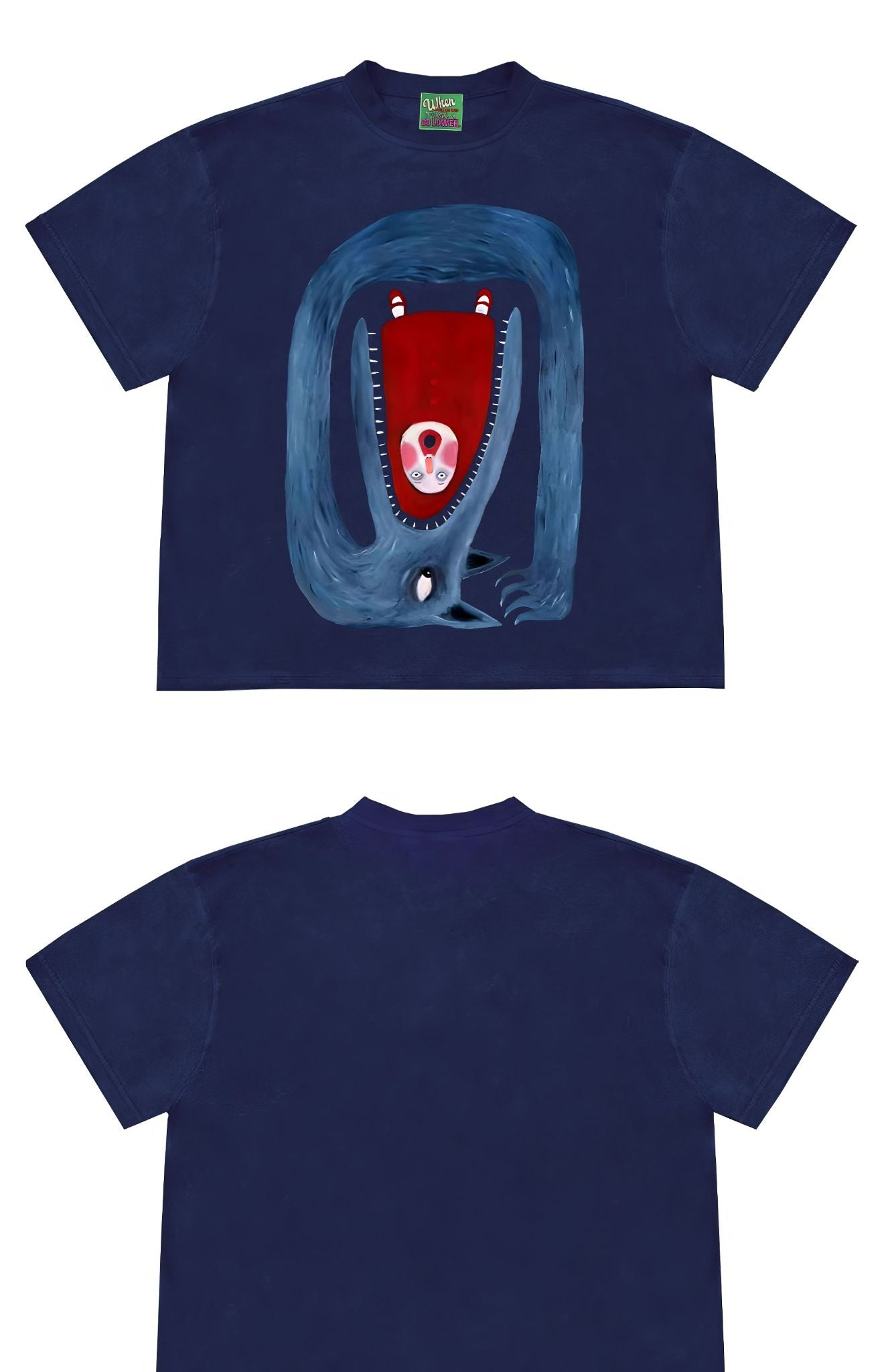 Monster Mouth Graphic Tee with Unique Abstract Design