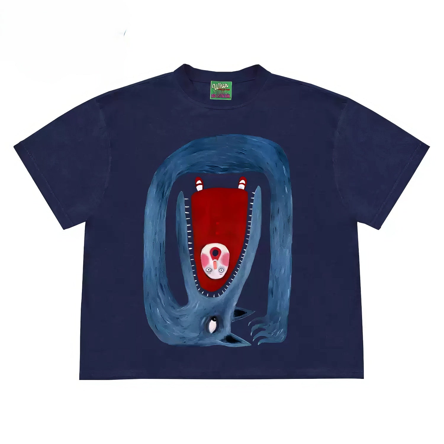 Monster Mouth Graphic Tee with Unique Abstract Design