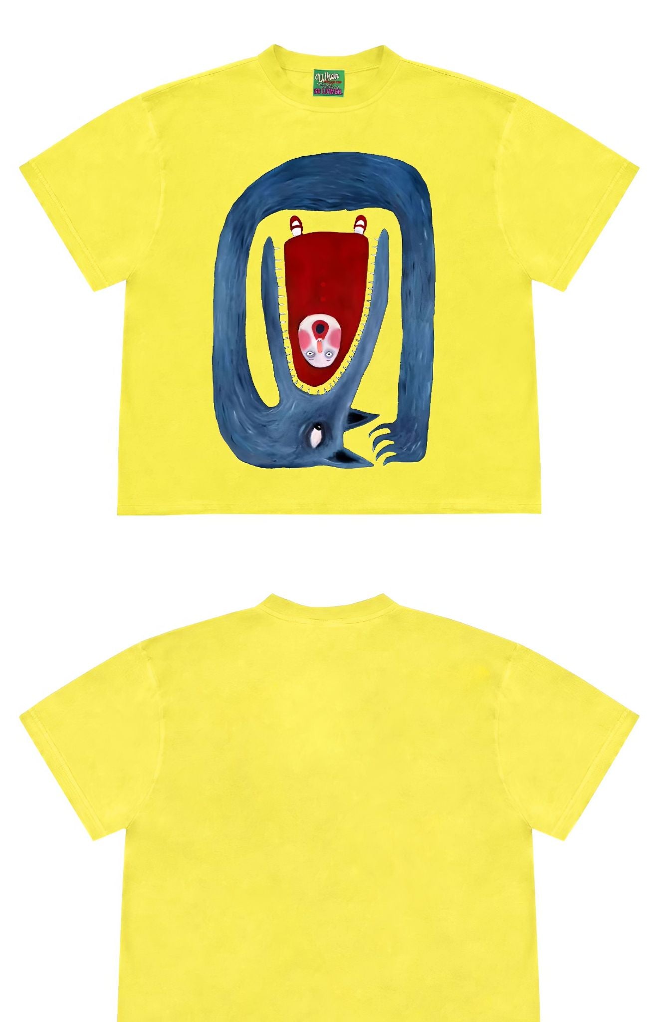 Monster Mouth Graphic Tee with Unique Abstract Design