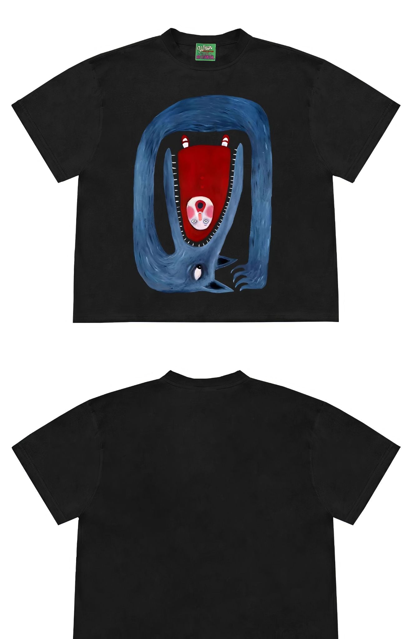Monster Mouth Graphic Tee with Unique Abstract Design
