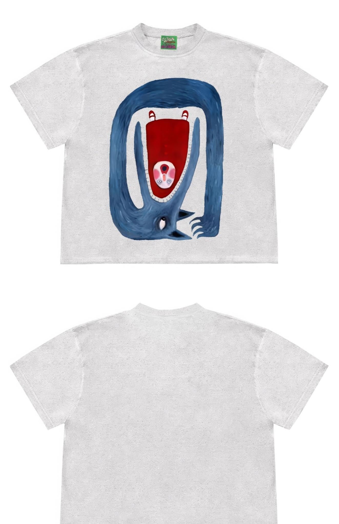 Monster Mouth Graphic Tee with Unique Abstract Design