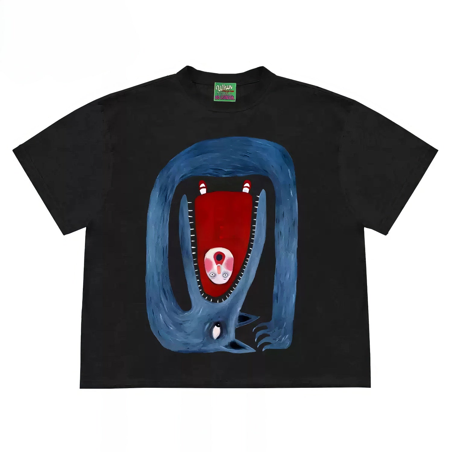 Monster Mouth Graphic Tee with Unique Abstract Design