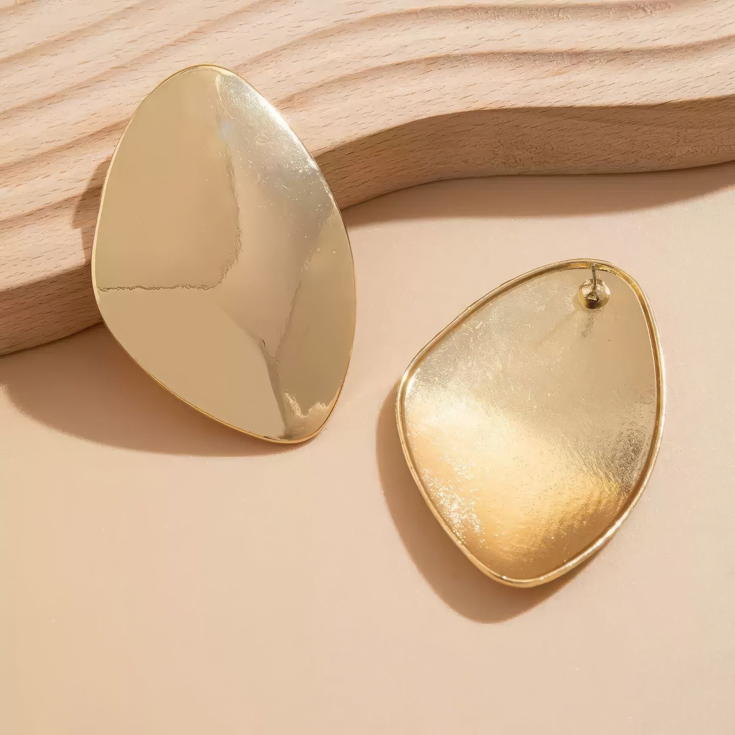 Oversized Abstract Geometric Stud Earrings