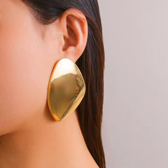 Oversized Abstract Geometric Stud Earrings