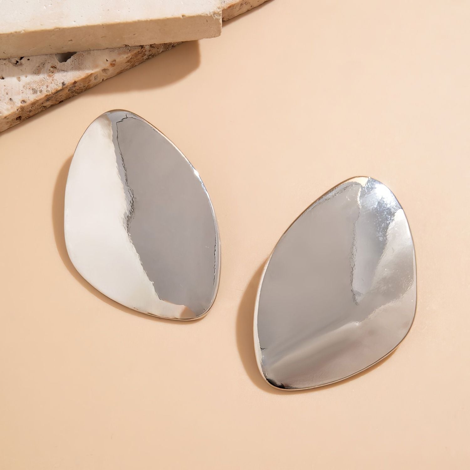 Oversized Abstract Geometric Stud Earrings