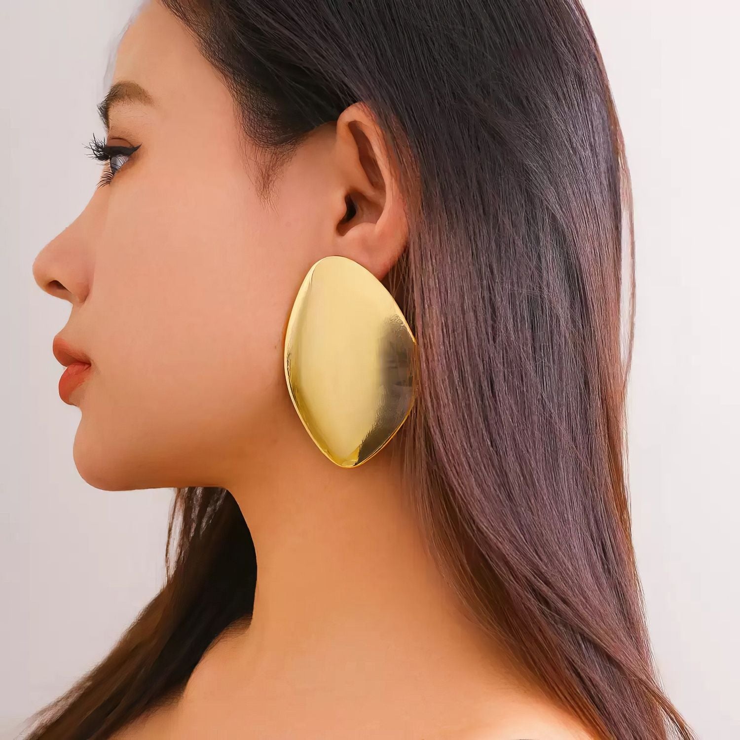 Oversized Abstract Geometric Stud Earrings