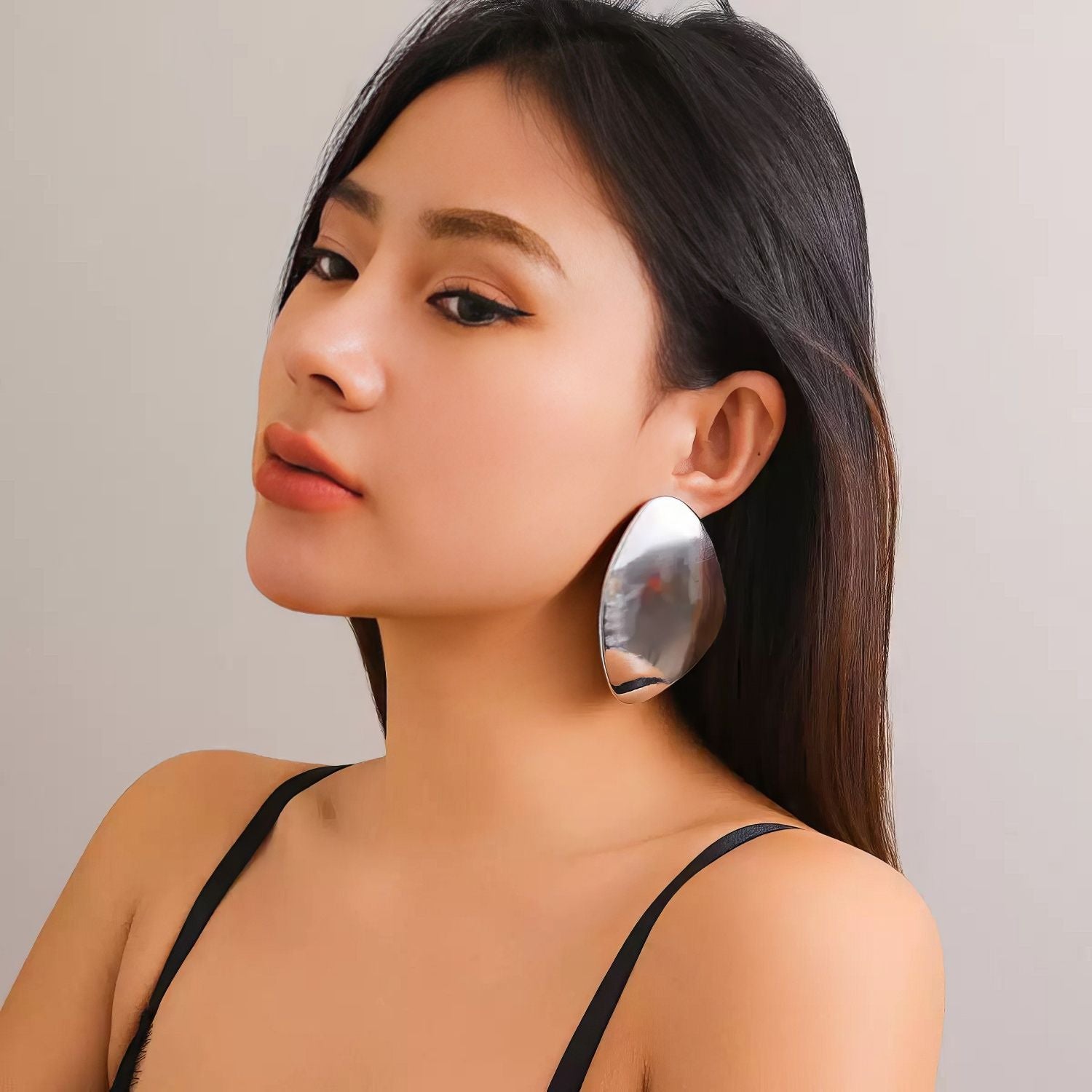 Oversized Abstract Geometric Stud Earrings